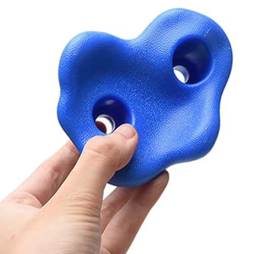 Keenso Rock Climbing Holds, PE Rock Wall Hold Set 12PCS with Screws and Wrench, Ergonomic Grip, 80kg Capacity, 12.5 X 10cm, for Indoor Outdoor Kids Adults Training - color: Blue