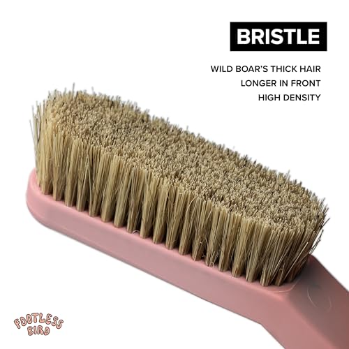 Rock Climbing & Bouldering Brush, Ergonomic, High Density Wild Boar's Thick Hair Bristles, 100% Recyclable, Strong Outdoor & Indoor Free Spiky Ring, Pink - color: Pink