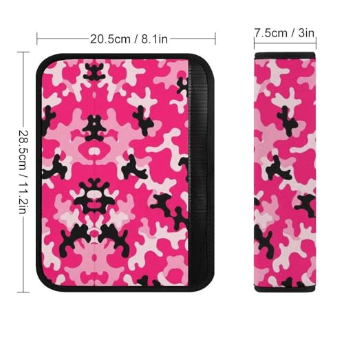 Universal Soft and Comfortable Camo Pink Camouflage Seat Belt Shoulder Pad for Girls and Boys, Most Cars, 2 Pack Seat Belt Covers Cushion Shock Absorption - color: Pattern 702