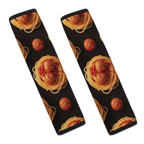Soft Padded Car Seat Straps Shoulder Pads for Elderly Support, All Vehicles, 1 Pair Italian Pasta Tomato Spaghetti Shoulder Protector Anti-Slip Pad - color: Pattern 1014