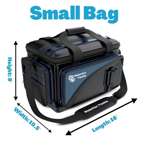Reaction Tackle Saltwater Fishing Tackle Bags, Water Resistant 1000D PVC Tackle Box Bag with Removable Dividers, Fits 3600 and 3700 Trays, Small - size: Small Bag