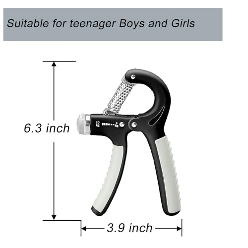 Strengthener Hand Grip 2 Pack Kid Boys Girls Teenager Strength Trainer Number Counter Forearm Finger Wrist Gripper Exerciser 5-30kg Adjustable Stretcher Squeezer Workout - color: Black