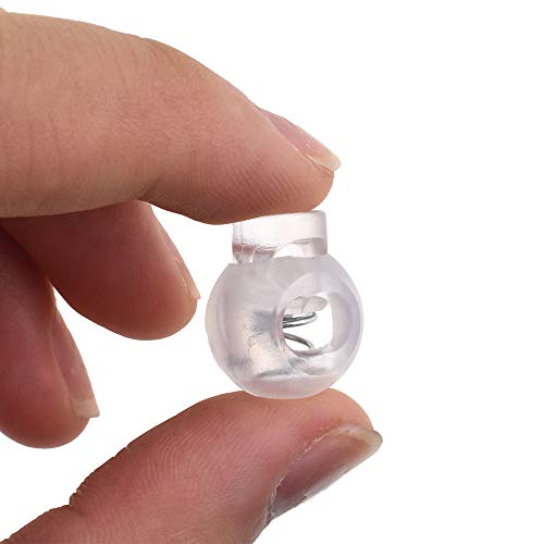 Spring Elastic Fastener Toggles Plastic Cord Lock Buttons Stopper Slider Thread Smooth Hold Tightly - color: Clear-18*15mm 40pcs