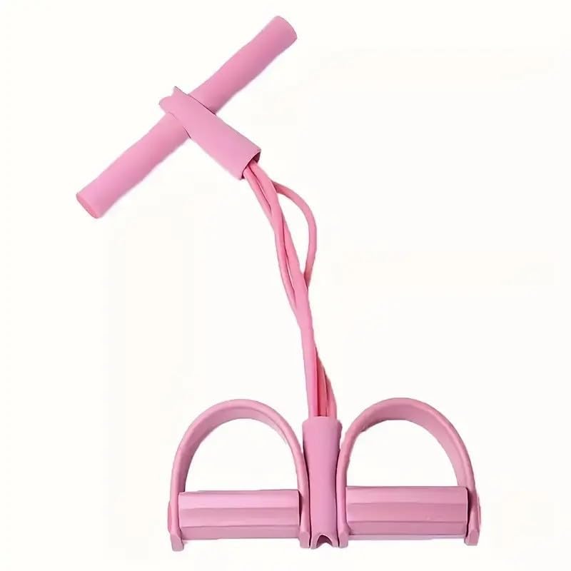 21 Fitness Resistance Bands Set with 4 Tube Pedal Ankle Puller - Multifunction Tension Rope for Abdomen Waist Arm Leg Stretching, Sit-Up Assistance Elastic Strength Bands with Handles - color: Pink