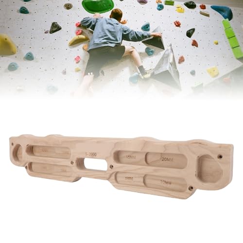 Wooden Rock Climbing Hangboard, Solid Wood Fingerboard Training Board for Bouldering Pull Up with Mounting Kit for Home Climbing Gym