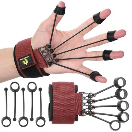 60Lb Hand Strengthener, Resistance Finger Band for Grip Training, Hand Muscle & Flexibility Booster, Easy-to-Wear Wrist Strap, Portable