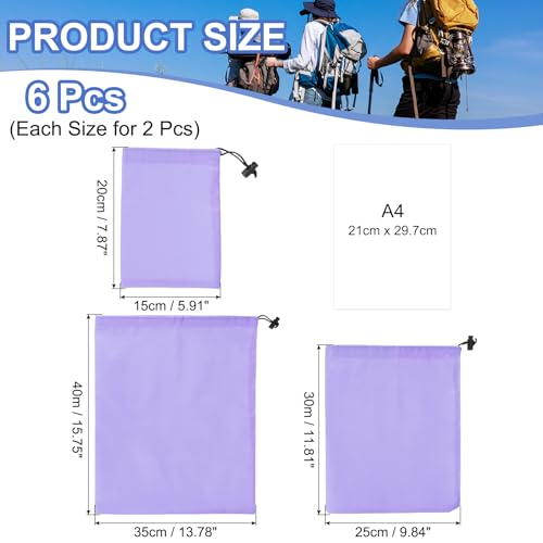 Drawstring Bag with Toggle, Stuff Sack String Waterproof Travel Storage Bags Cinch Stuff Pouch -Fitting for Yoga - color: Light Purple