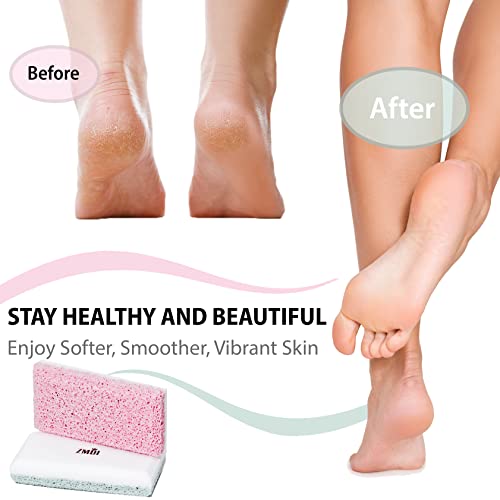 Glass Pumice Stone Callus Remover for Feet, Elbows, Hands, and Knees, Spain Made - 2 in 1 Pedicure Exfoliator and Scrubber for Rough, Hard Skin (Pink Color) - style: Pink - 2 Count ( Pack of 1)