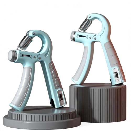 Grip Strengthener with Digital Counter, 10-132LBS Adjustable Hand Grip Trainer, Forearm Wrist Exerciser for Strength Training, Physical Therapy Rehab, Home Gym Fitness Equipment (1 Piece)