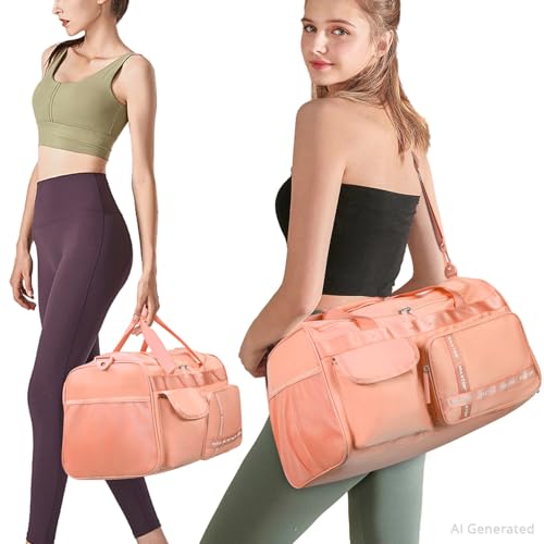 MAXTOP Gym Bag for Women Men Travel Duffle Bag Large Capacity Carry On Weekender Overnight Bag With Shoe Compartment Gym Tote Dry Wet Separation Duffel Bag for Travel - color: Orange, style: Gym Bag