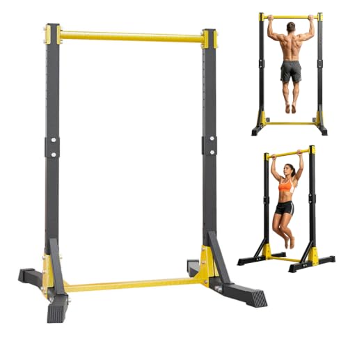 Pull Up Bar Free Standing Portable Pull Up Stand, 11 Gears Height Adjustable, 400 LBS Capacity, Outdoor Pullup Bar Station for Home Gym, Black
