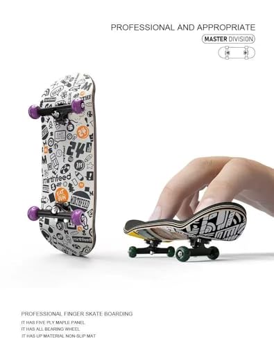 Lently Wood Fingerboards+Truck Set, 100mmL*30mm Mini Fingerboards and Multifunctional deformable Container (Back View) - color: Back View