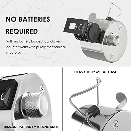 KTRIO Metal Handheld Tally Counter, 4-Digit Mechanical Clicker | Battery-Free Counter, 4-Digit Display, Durable Metal Casing, Portable Finger Ring, Multi-Use Clicker - style: 3 Pack