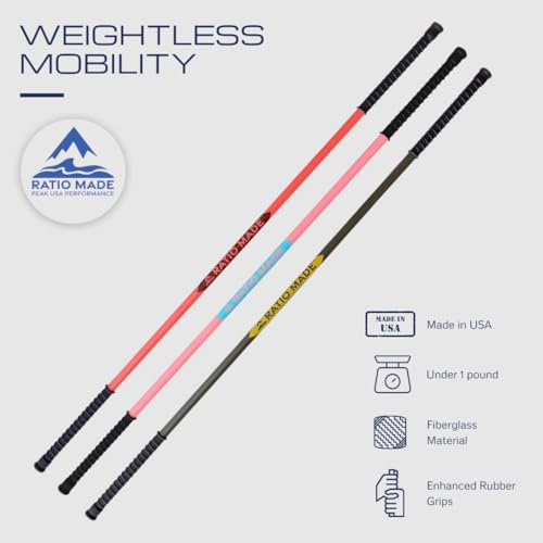 Stretch Stick, flexibility trainer, and mobility aid - color: Cherry, size: 66 inches