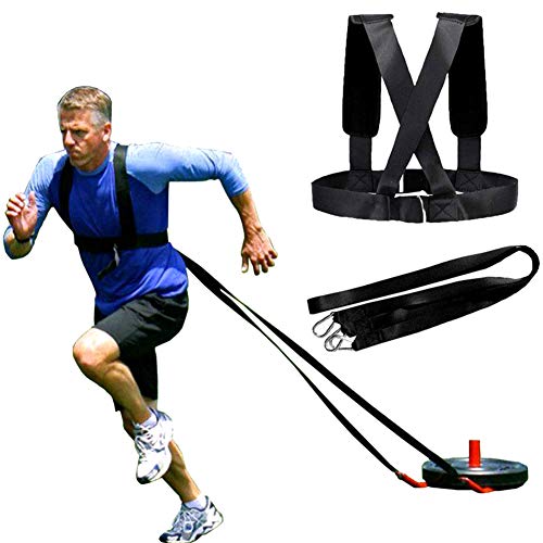 Weight Bearing Shoulder Strap, Resistance Bands Fitness Elastic Loop | Adjustable Padded Harness for Sled Tire Pulling, Resistance Training Workout