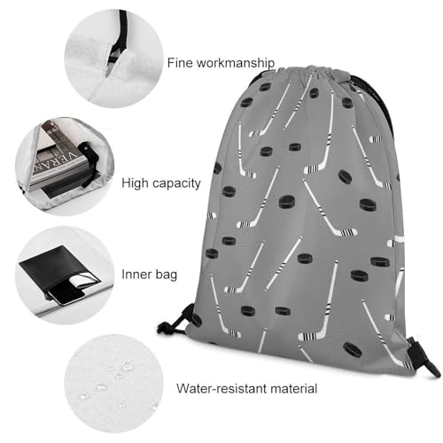 Water Resistant Drawstring Backpack Lightweight Sackpack for Yoga Gym Beach Travel, Men Women Unisex Sports Bag, Grey Hockey Bags - color: Picture (29)