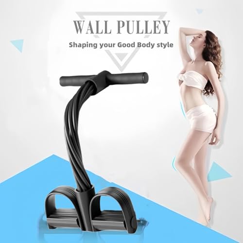 Resistance Bands for Exercise,6-Tube Elastic Yoga Pedal Puller Resistance Band, Natural Latex Tension Rope Fitness Equipment, for Abdomen/Waist/Arm/Leg Stretching Slimming Training - color: Black