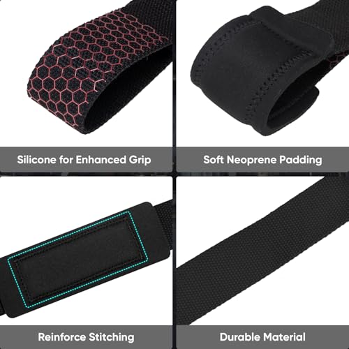 Weight Lifting Straps for Weightlifting, Lifting Wrist Straps Gym, Deadlift Strap, Anti Slip Silicone Weightlifting Strap Men Women Powerlifting, Strength Training - color: Black, size: 1 Pair