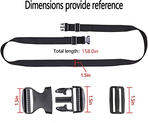 Premium Utility Straps with Quick Release Buckle Adjustable Heavy Duty Long Nylon Tie Down Straps Lashing Straps for Backpack Tactical Camping Gear Sleeping Bag Mattress(Black 2Pcs/13ft)