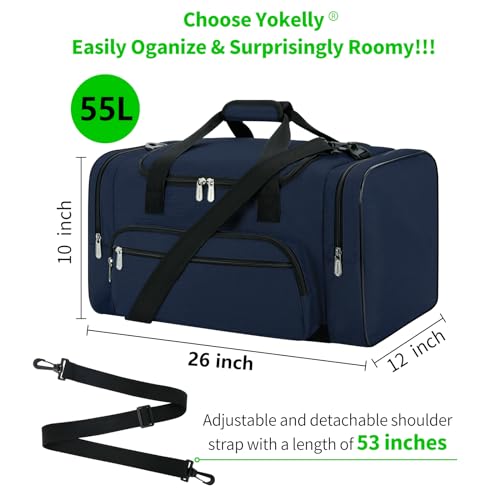 Sports Duffel Bag 26 Inch Travel Gym Duffle - Navy Blue - color: Navy Blue, size: 26 inch - 1.0
