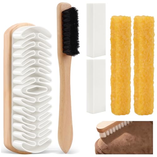 6Pcs Suede Brush Eraser Cleaner Kit Magic Rubber Shoe Brush for Ugg Suede Cleaing Kit Nubuck Brush Soft Lazy Shoe Eraser for Nubuck Bag Clothes Boots Cleaner