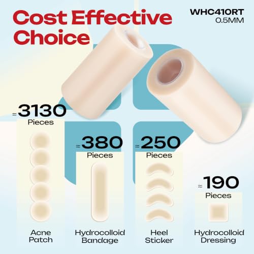 LIFARA Hydrocolloid Roll for Wound Care - Cut-to-Size, Hydrocolloid Patch Bandages with Self-Adhesive, Ultra Absorbent & Waterproof, First Aid Kit Essential (19.7mil/ 0.5mm Thickness, 4in*10ft) - size: 4in*10ft, 19.7mil/ 0.5mm Thickness