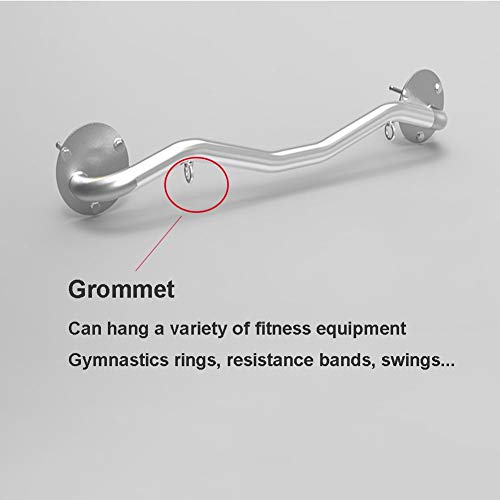 Wall-Mounted Horizontal Bar， Home Pull-up Wrist Strength Training Finger Grip Ball， Rock Climbing Equipment， Load 200kg， - color: Silver