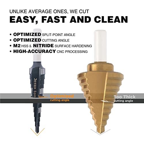 1/8"-1/2" Quick Change M2 Step Drill Bit Unibit Hole Drilling - size: 1/8" - 1/2"