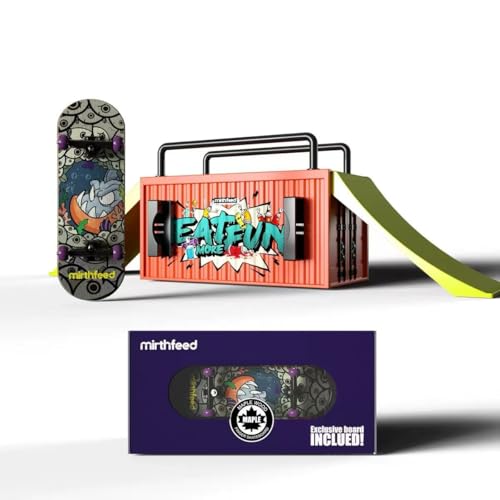 Lently Wood Fingerboards+Truck Set, 100mmL*30mm Mini Fingerboards and Multifunctional deformable Container (Piranha) - color: Piranha