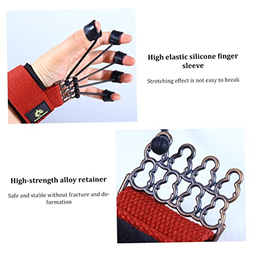 Finger Stretcher Exerciser Grip Strength Trainer 60lb Finger Extensor Trainer Finger Resistance Band Finger Strengthener for Hand Red 18x5 Cm