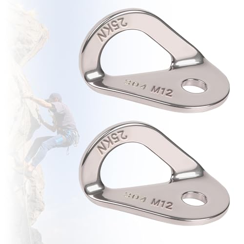 Climbing Bolt Hanger - Stainless Steel Rock Climbing Anchor Bolt Outdoor Gear Rescue Hammock Installation, Fits for Bolt, 2PCS - size: 25KN, style: M12