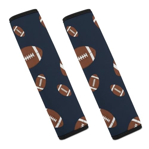 Universal Soft and Comfortable Football Pattern Seat Belt Cover for Kids, Most Cars, 2 Piece Seat Belt Covers Cushion Shock Absorption - color: Pattern 50