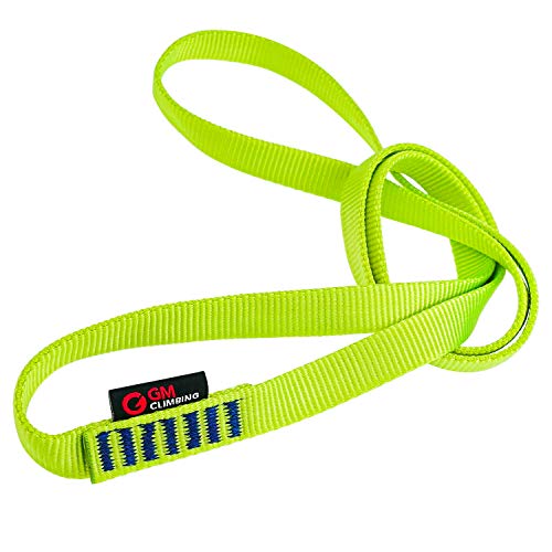 GM CLIMBING 16mm Nylon Sling Runner 22kN / 4950lbf CE UIAA Certified - color: Green, size: 30cm / 12inch | Pack of 3