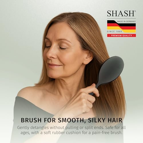 Since 1869 Hand Made In Germany - Nylon and 100% First Cut Boar Bristle Brush Suitable For Normal to Thick Hair - Gently Detangles, No Pulling or Split Ends - Softens Improves Texture, (Large) - size: Large