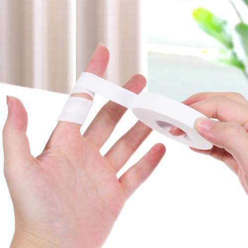 2 Rolls White Finger Tape, Extra Strong Athletic Tape for Fingers 0.6-Inch X 32-Feet Skin-Friendly Sports Tapes Strong Rock Climbing Volleyball Finger Tapes for Outdoor Sports Football Soccer Training