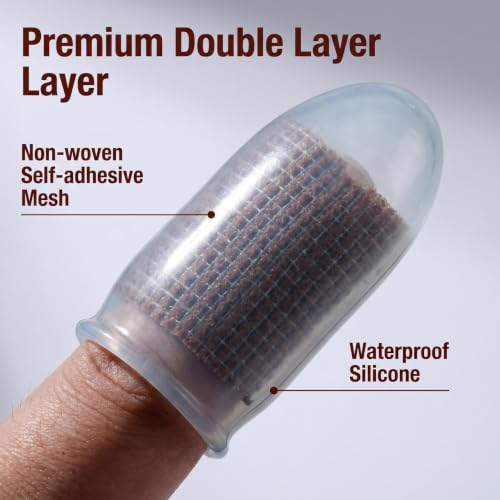 3PCS Waterproof Finger Protector& bangdage, Silicone Finger Covers for Showering, Leak-Proof Sealed Design, Reusable Finger Sleeve for Wound Protection(S&M&L&bandage brown) - size: 2small&middle&large