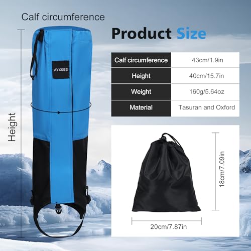Waterproof Adjustable Hiking Gaiters for Men and Women, Snow Boots-Gaiters for Hiking in Hunting Sand Mud Mountain Climbing Snowshoeing - color: Sky Blue