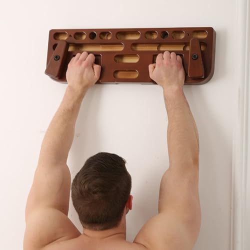 Climbing Hangboard, Wooden Fingerboard for Rock Climbing Enthusiasts, Space Saving Grip Strength Training Board with Smooth Non Burr Surface