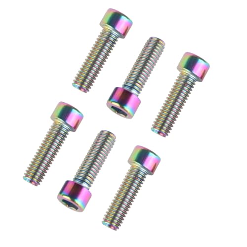 6Pcs Bike Screws M6x10 12 16 18 20 25 30 35mm Stainless Steel Socket Head Cap Allen Hex Bolt (Ranibow, M6 x20mm) - color: Ranibow, size: M6 x20mm