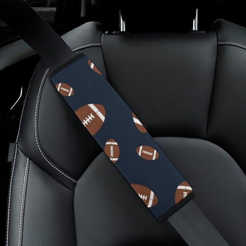 Universal Soft and Comfortable Football Pattern Seat Belt Cover for Kids, Most Cars, 2 Piece Seat Belt Covers Cushion Shock Absorption - color: Pattern 50