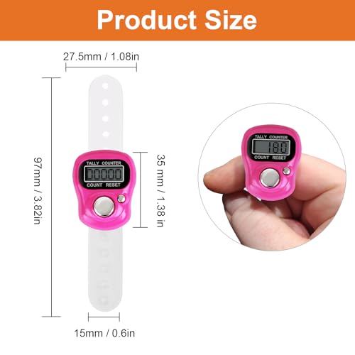 Amble Clicker Counter with Rhinestone, 5-Digit Tally Counter Clicker, Clickers for Lap, Pitch, Golf, Knitting, People Counting, Tasbih, Ideal Gift - style: 5 Pack