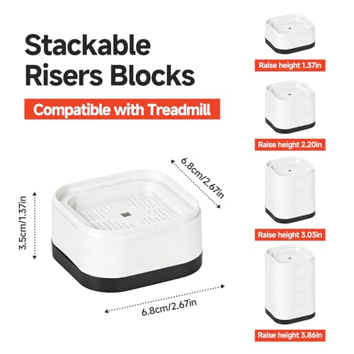 4-Pack Treadmill Incline Riser Blocks - color: White