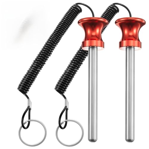 Lasnten Weight Stack Pin Magnetic Universal Gym Weight Pin 0.4 inch Drop Set with Pull Rope for Plate Apertures Above 10.5 mm Heavy Duty - color: Red