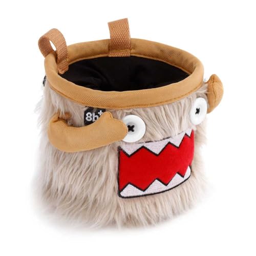 8BPLUS Chalk Bag for Rock Climbing and Bouldering, Chalk Pouch incl Belt & Biner – Cute Funny Character Design, Wide Opening, Gear with Personality, Gift for Climbers - style: CHARLIE
