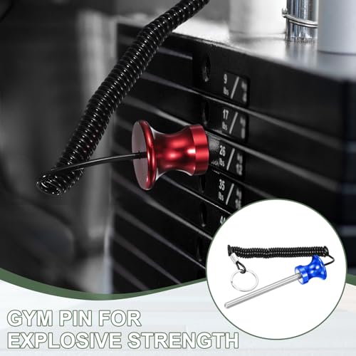 Weight Stack Pin, Weight Gym Pin Strength Training Equipment Replacement with Pull Rope for Commercial Home - color: Blue, size: 0.3 x 3.9 Inch