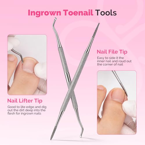 MelodySusie Nail Care Kit Nail Prep Set Cuticle Remover | Cuticle Trimmer,Cuticle Pusher, Nail File and Buffer Blocks,Portable Cuticle Oil and Ingrown Toenail Removal Tool,13Pcs - size: 13Pcs Lavender