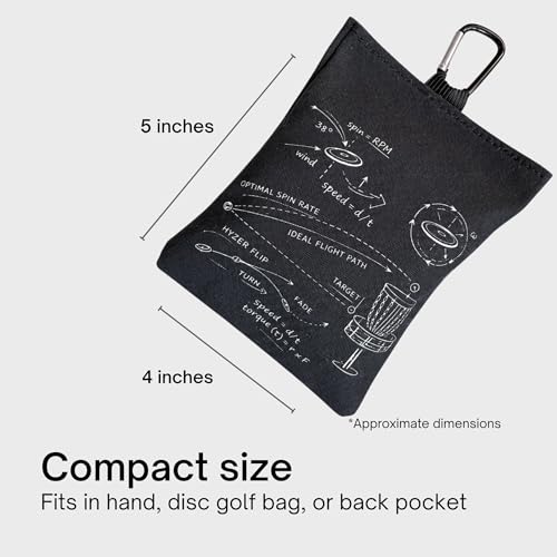 Refillable Disc Golf Chalk Bag with Carabiner, 2 Chalk Balls Included – Grip Bag for Dry Hands & Consistent Release, Frisbee Golf Accessory - style: Flight Path – Black