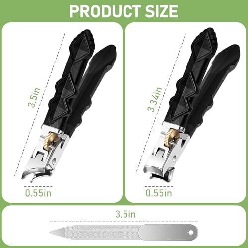 Toenail Clippers for Thick Toenails, Slanted Nail Clippers for Men, Heavy Duty Ingrown Toenail Clippers Nail Cutters, Ultra Sharp Wide Jaw Opening Nail Clippers with Long Handle - style: Large Opening Nail Clipper Set