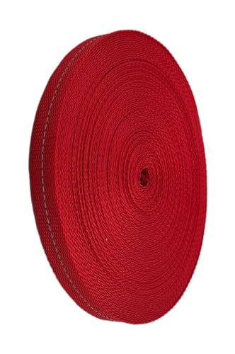 Cajun Tie Downs - 1" Heavy Duty Webbing Strap - 25 Yards (Red/Reflective) - color: Red/Reflective
