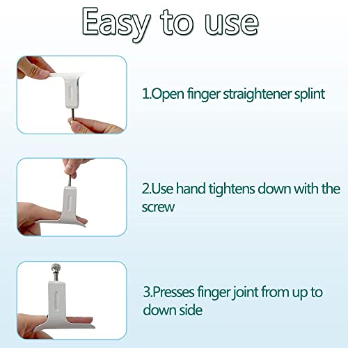 Watris Veiyi Finger Joint Straightener for Finger Pain Easy Pressing Splint | Finger Joint Extension Splint, Finger Fixed Rehabilitation, White Average Size Hand Injury Joint Support Pressing Device